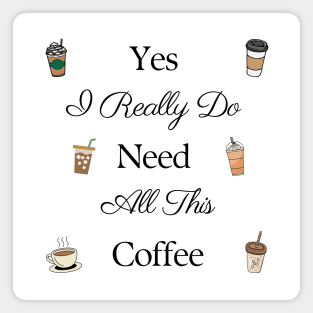 Yes I Really Do Need All This Coffee Magnet